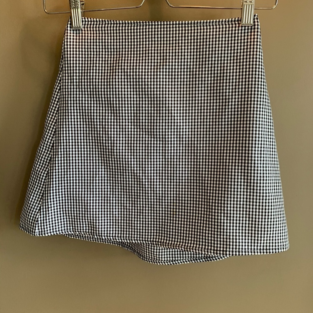 Purrrmelrose gingham mini skirt warm once!